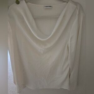 Calvin Klein Cream Cowl Neck Blouse